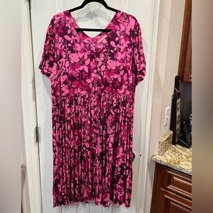 Woman Within Pink Floral Dress Sz 18W